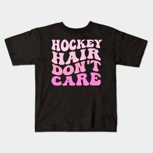 Hockey Hair Don't Care Kids T-Shirt